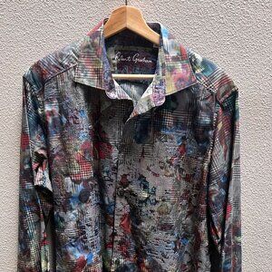 Robert Graham Button Down Long Sleeve Shirt Size L